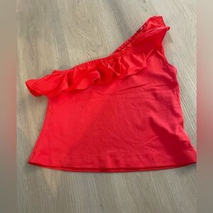 Red One Shoulder Tank Top | Size S